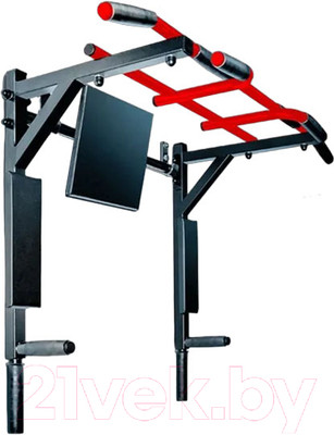 Турник-брусья Absolute Champion Центр Спорт 3в1 / АЧ 9971 (черный/красный, черные ручки)