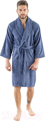 Халат Minteks Махровый ТВ03-8 (р.46, синий)