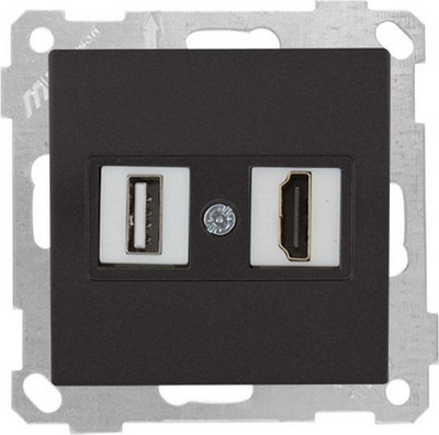 Розетка Mutlusan 2100-459-0184 (черный матовый)