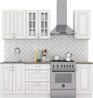 Кухонный гарнитур Интермебель Бостон-2 1.6 (акация белая/дуб вотан)