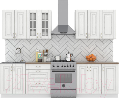 Кухонный гарнитур Интермебель Бостон-7 2.2 (акация белая/дуб вотан)