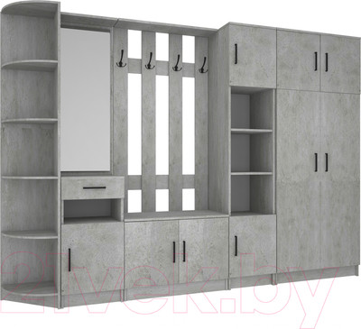 Секция в прихожую МДК СПР4 380x2800x2020 (цемент светлый)