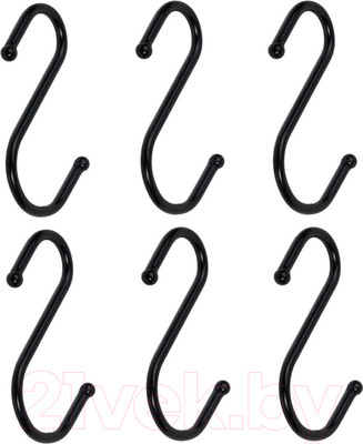 Крючок для рейлинга AKS Ретро d16 (6шт, черный)