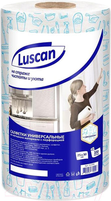 Набор салфеток хозяйственных Luscan 1111984 (белый/голубой)