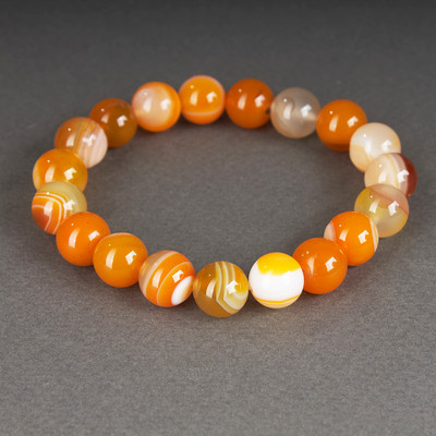 Браслет Wolves Агат 40337 (р.17, желтый)