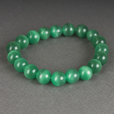 Браслет Wolves Кошачий глаз 40449 (р.17, зеленый)