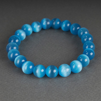 Браслет Wolves Кошачий глаз 40455 (р.16, голубой)