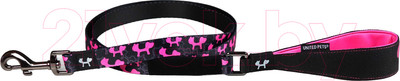 Поводок United Pets Complete Me Identity 120см, 2.5см (черный/розовый)