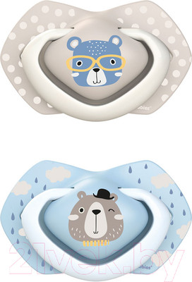 Набор пустышек Canpol Bonjour Paris силиконовая симметричная 18+мес / 22/649 (голубой)