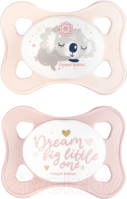 Набор пустышек Canpol Sleepy Koala силиконовая симметричная 0-2мес / 23/910 (розовый)