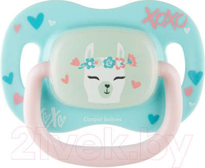 Пустышка Canpol Exotic Animals силиконовая симметричная 6-18мес / 34/921 (лама)