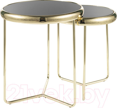 Комплект журнальных столиков Signal Scarlet II (черный/золотой)