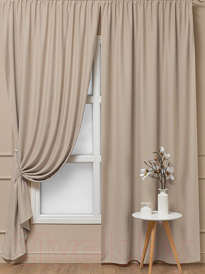 Комплект штор Amore Mio Блэкаут однотонный 6ML 6668-00 150x270 / 92874 (бежевый)