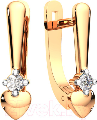 Серьги из розового золота ZORKA 3101044.14K.R.ZZ (с фианитами)