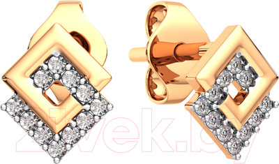 Серьги из розового золота ZORKA 3101377.14K.R (с фианитами)
