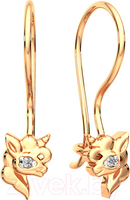 Серьги из розового золота ZORKA 3101436.14K.R (с фианитами)