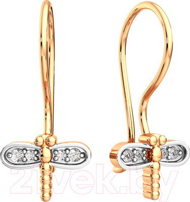 Серьги из розового золота ZORKA 3101505.14K.R.ZZ (с фианитами)