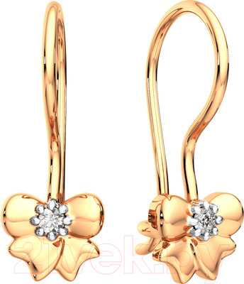 Серьги из розового золота ZORKA 3101506.14K.R.ZZ (с фианитами)