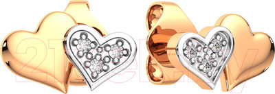 Серьги из розового золота ZORKA 3101619.14K.R.ZZ (с фианитами)