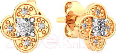 Серьги из розового золота ZORKA 310866.14K.R (с фианитами)