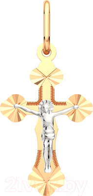 Крестик из комбинированного золота ZORKA 410018.3.14K.B.REL