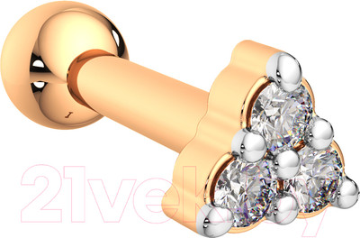 Пирсинг из розового золота ZORKA 710029.14K.R (с фианитами)