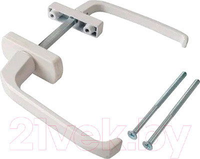 Ручка балконная No Brand Omega BHS1 двухсторонняя ассиметричная (белый)