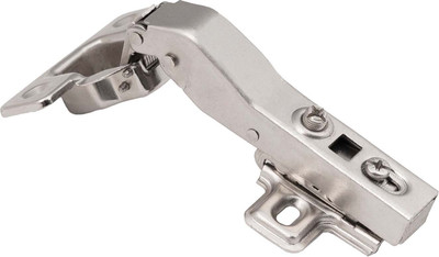 Петля мебельная AKS 45 градусов с доводчиком 45мм планка h0 clip-on б/еврошурупа (угловая)