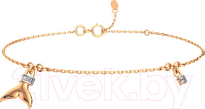 Браслет на ногу из розового золота ZORKA 640084.14K.R (27см, с фианитами)