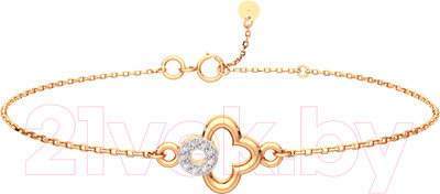 Браслет из розового золота ZORKA 640085.14K.R.ZZ (18см, с фианитами)