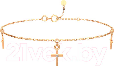 Браслет из розового золота ZORKA 640088.14K.R (18см, с фианитами)