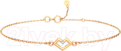 Браслет из розового золота ZORKA 6401618.14K.R (18см, с фианитом)