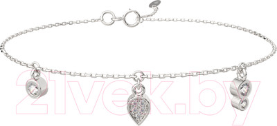 Браслет на ногу из серебра ZORKA 0640055.ZZ (28см, с фианитами)