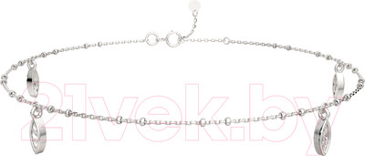 Браслет на ногу из серебра ZORKA 0640064.ZZ (28см, с фианитами)