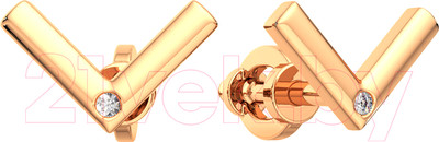 Серьги из розового золота ZORKA 3D00294.14K.R (с бриллиантами)