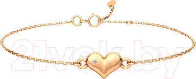 Браслет из розового золота ZORKA 6D0013.14K.R.ZZ (18см, с бриллиантом)