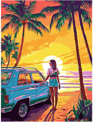 Картина по номерам Lori Закат на берегу / Рх-129