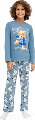 Пижама детская Mark Formelle 563320 (р.110-56, туманно-голубой/медведи)