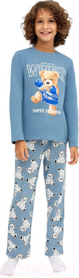 Пижама детская Mark Formelle 563320 (р.116-60, туманно-голубой/медведи)