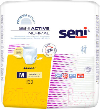 Трусы впитывающие для взрослых Seni Active Normal Medium (30шт)