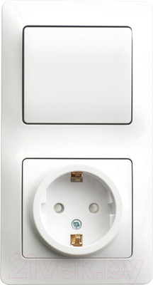 Блок выключатель+розетка Systeme (Schneider) Electric Glossa GSL000170