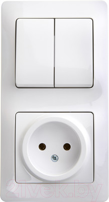 Блок выключатель+розетка Systeme (Schneider) Electric Glossa GSL000172