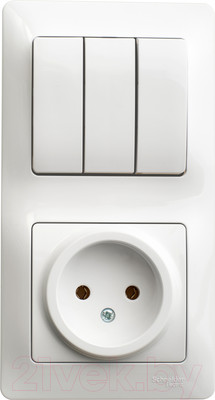 Блок выключатель+розетка Systeme (Schneider) Electric Glossa GSL000176