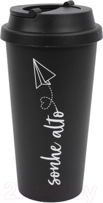 Стакан для горячих напитков Darvish С крышкой / SR-H-1664-1 (черный)