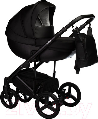 Детская универсальная коляска INDIGO Tour Eco 2 в 1 (Te 06, черная кожа)
