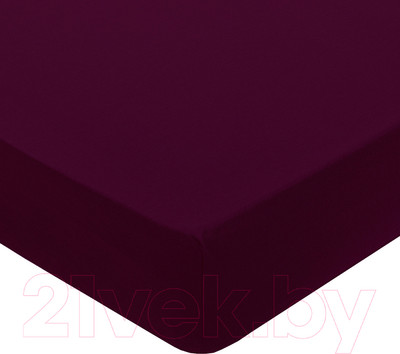 Простыня Milanika Бордо на резинке 180x200x20 (поплин г/к)