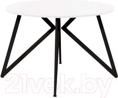 Обеденный стол Millwood Женева Л18 D120 (белый/металл черный)