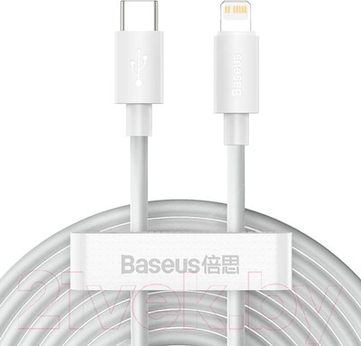 Кабель Baseus Simple Wisdom Data Cable Kit Type-C to iP PD 20W / TZCATLZJ-02 (1.5м, белый)