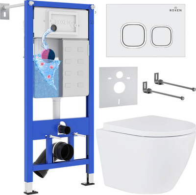 Инсталляция с унитазом подвесным Roxen StounFix Dual Fresh 533876