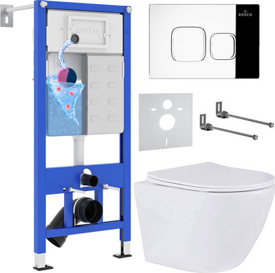 Унитаз подвесной с инсталляцией Roxen StounFix Dual Fresh 546881